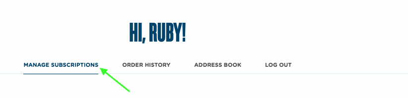 Account portal subscription screen