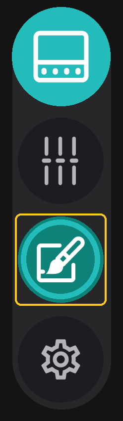 Mixer Themes And Lighting button